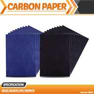 Partner Print - 100 Sheets A4 Film Carbon Black/Blue Paper Carbon for Copyin