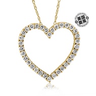 pompeii31/2Ct Diamond Heart Pendant Women's Necklace in Whit