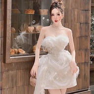 Váy cúp ngực lông vũ sang chảnh nhà KT Clothing