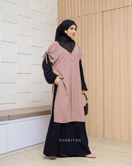 SHABIYAN-614 Gamis Wanita Remaja dan Dewasa Model Rompi Cardigan