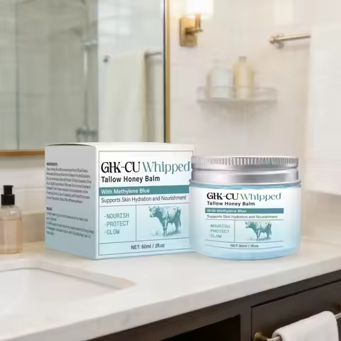 Copper Peptides GHK-Cu Beef Tallow for Skin, Blue Balm with Copper Peptides, Manuka Honey & Vitamin 