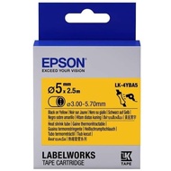 Epson Label 5mm Black on Yellow 2.5M Heat Shrink tube LK-4YBA5