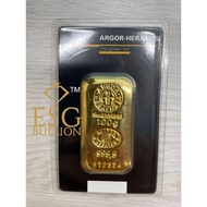 ORIGINAL100% ARGOR HERAEUS Gold Bar Cast 999.9 [100gram] FREE GIFT SPECIAL BOX