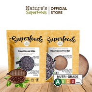 Nature's Superfoods Blissful Organic Cacao Duo Bundle (Raw Cacao Powder 250g + Raw Cacao Nibs 250g)