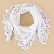 baju kurungA131 Pearl Chiffon Stitching Hot Rhinestone Square Scarf Ethnic Style Head Scarf Head Sca