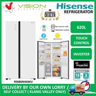 HISENSE 620L Side by Side Inverter Fridge RS686N4AWU Refrigerator ( Peti Sejuk )冰箱
