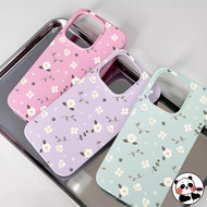 Elegant White Flowers Macaron Color Phone Case For iQOO 13 12 11 Pro 11s U5 U5e U3 U3x iQOO13 iQOO12