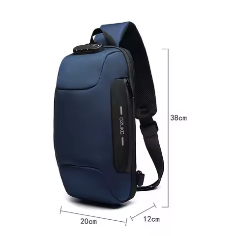 OZUKO Multifunction Crossbody Bag for Men Anti-theft Shoulder Messenger Bags Male Waterproof Short T