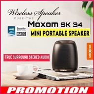NEW🔥MOXOM Speaker Bluetooth MX-SK34 Spiker Bluetooth Bass Original Speakers Mini Bluetooth Speaker B