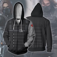 Winter Warrior Zipper Hoodie Marvel Superhero Zipper Coat Hoodie 3D Zipper Hoodie Coat