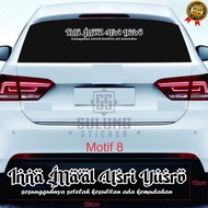 Stiker Mobil Tulisan INNA MAAL USRI YUSRO Kaligrafi Arab Terbaru