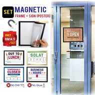 [NEW] A4 Magnetic Display Frame + Sign Poster Set Document Photo Certificate Sijil Frame PVC cover Office welcome open