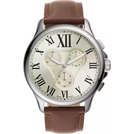 [Powermatic] Fossil FS5638 Monty Chronograph Beige Dial Silver Tone Brown Leather Men'S Watch