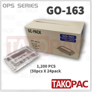GO-163 OPS Plastic Tray with Lock (BULK 1200pcs±) Clear Hot Dog Tray / BENXON OPS 163 / SW OP-L163/ 