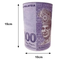 BIG SIZE 15cm Tabung Duit Syiling Gambar Duit Kertas Ringgit Malaysia Tabung Duit Syiling Tin Money Coin Can Money Bank