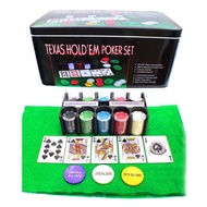 Professional Poker Set 200 Chips Texas Hold Casino (Metal Box)rofessional Poker Set 200 Chips Texas 