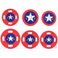 PREMIUM WEIGHT PLATE Captain America Barbell Fixed Original Import 15 KG - 25 KG