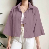 Kemeja crop jumbo ld 120 dan ld 140 cm/blouse jumbo 140 kg