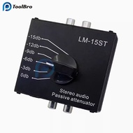 0db -3db -6db -9db -12db -15db Stereo Audio Passive Attenuator 3.5mm 6.5mm RCA High Level to Low Lev