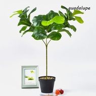 GUADALUPE Fake Ficus Tree, Plastic Large Artificial Fiddle Leaves Fig Tree, Green Plant Delicate Vib