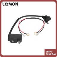 LIZMON Chainsaw Ignition Coil, Black Metal Ignition Coil Module, With Wire Compact Easy Installation
