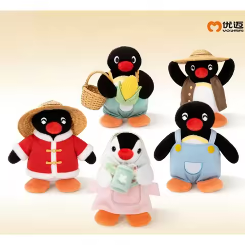 Highly Restored Pingu Cartoon IP, Youmai Happy Farm Series Plush Soft Version, Exquisite Trendy ToyP