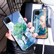 Samsung A22 4G/A22 5G Luxury Fashion Tempered Glass Phone Casing Back Cover