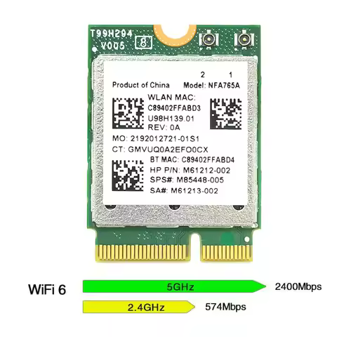 QCNFA765 M2 Key E Wi-Fi 6 BT 5.2 M.2 NGFF Module wifi network card adapter NFA765A 802.11ac/ax 2.4G/