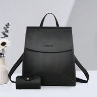 2 chiếc Balo thời trang dung tích lớn phong cách đại học màu trơn, Balo học sinh mùa tựu trường có n
