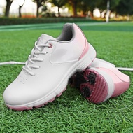 Ladies Golf Shoes Anti-Slip Strap Spike Waterproof Golf Shoes White Lightweight Outdoor Sports Shoes
