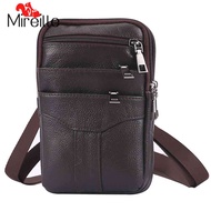 ขาย Well【HOT 】Men Fanny Waist Bag Leather Fashion Crossbody Bags Phone Outdoor Case Pouch