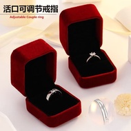 fake eggplant Simulation Diamond Ring Wedding Ring Couple Wedding Ring Live Mouth Adjustable Fake Ri