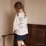 Sell Over 10,000 Girls Spring Cartoon Cute Snowman Printed Pure Cotton Long Sleeve T-Shirt 2025 Chil