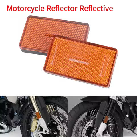 2Pcs Motorcycle Reflector Reflective Rectangle Safety Fork Reflector for BMW R1200GS Adventure R1200