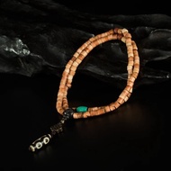 Tibetan Old Buddha Bead String Cinnabar for 108 Pieces with Three Eyes Dzi Beads Multi-Treasure Brac