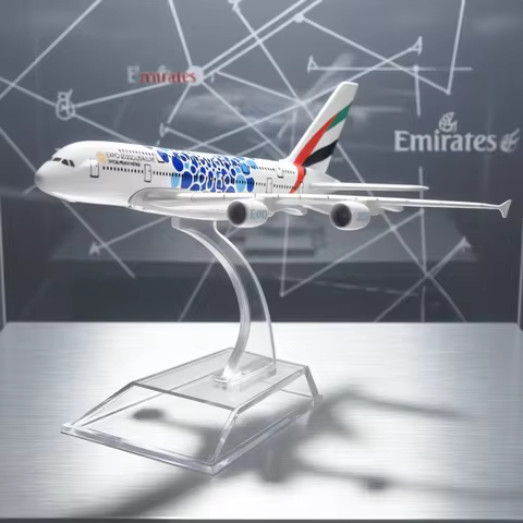 JASON TUTU Emirates Airbus A380 Aircraft Diecast Metal 1/400 Scale Miniature Airplane Model Planes D