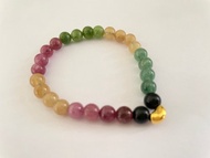 彩虹金豆 碧璽 18K金 手鏈