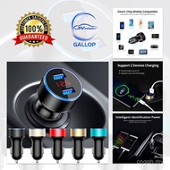 Aksesori Pengecas Kereta JN Orig 3.1A Pengecas Kereta Dual USB 2 Port Paparan LCD 12-24V K-121