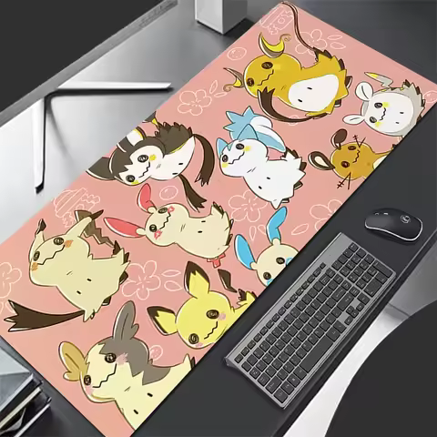 High Quality PU Leather Mouse Pad Anime Pikachu Gaming Keyboard Pad Mousepad Pokemon Mimikyu Mouse P
