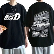 S-5XL Ready stock Anime Drift AE86 Initial D Double Sided T Shirt O-Neck Short Sleeves Summer Casual