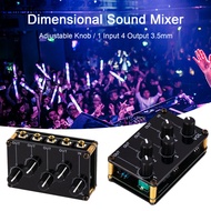 TM400 Mini Audio Mixer Passive 1 Input 4 Output 35mm Adjustable Knob Volume Control Multi-Channels Professional Stereo Sound Audio Mixer Audio Accessories