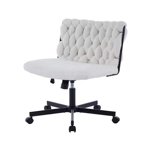 Modern Criss Cross Chair, Extra Wide Office Chair with Adjustable Height and 360° Swivel Casters, Sw