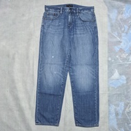 Celana Panjang Jeans Uniqlo By Kaihara Blue Washed Fading Original