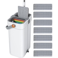 Set Mop dan Baldi Besar CTIME, Pengikis 7 Lapisan, Sistem Mop dan Baldi Rata, Mop Dinding dengan Pem