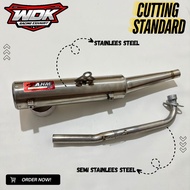 EKZOS EXHAUST AHM CUTTING STANDARD STAINLESS STEEL SRL 115, SRL 115 FI, LAGENDA, WAVE100, WAVE125i, 