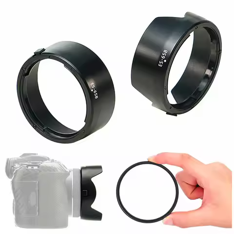 ES65B Bayonet Camera Lens Hood UV Filter For Canon RF 50mm F1.8 STM Lens on EOS R RP R3 R5 R6 R7 R8 