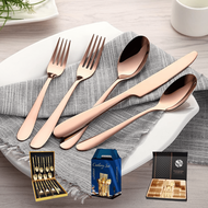 (RACK OR PREMIUM BOX) Senorita Stainless Steel Cutlery Set with Rack Knife Fork Spoon Tea Spoon Cutl