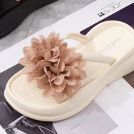 Sandal Jepit Wedges Wanita Bulu-bulu EVA Rubber Sendal Jelly Karet Import Balance Anti Slip 800-A1