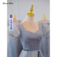 Recoal Dusty Blue Bridesmaid Dresses Long 2022 Elegant Summer Sister Prom Dress Wedding Bridesmaid G