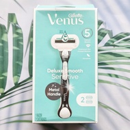ยิลเลตต์ วีนัส ชุดมีดโกน สำหรับผู้หญิง Venus Deluxe Smooth Sensitive Womens Razor 1 Handle + 2 Refil